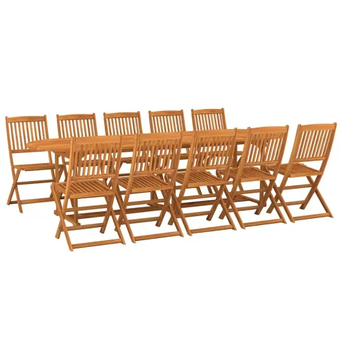 Vrtna garnitura - 11-dijelni vrtni blagovaonski set 280x90x75 cm bagremovog drva - Bez naslona za ruke Ovalno 10 Cijena