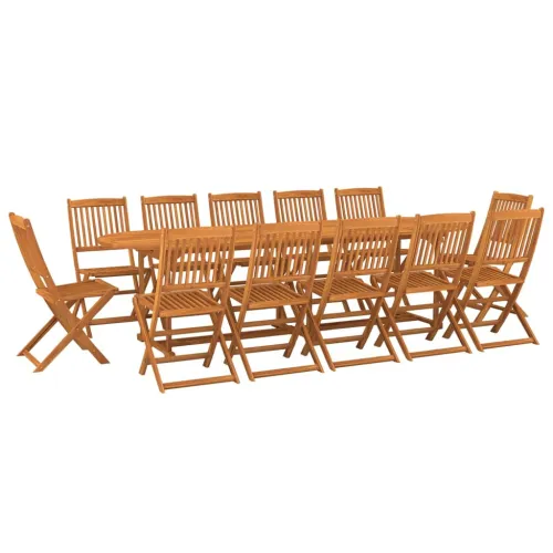 Vrtna garnitura - 13-dijelni vrtni blagovaonski set 280x90x75 cm bagremovog drva - Bez naslona za ruke Ovalno 12 Cijena