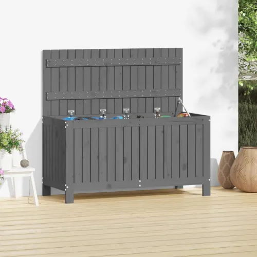 Vrtna kutija za pohranu siva 115x49x60 cm od masivne borovine - Siva boja bora 115 x 49 x 60 cm Siva boja bora 115 x 49 x 60 cm Cijena