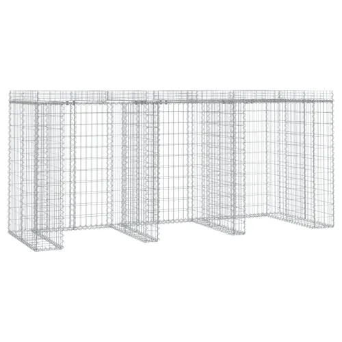 Gabionski zid za kantu za smeće 270x91x120 cm pocinčano željezo - 3 kante 1 Cijena
