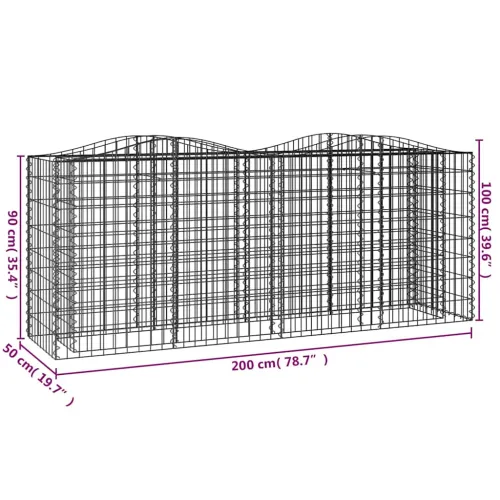Lučna gabionska povišena gredica 200x50x100cm pocinčano željezo - 200 x 50 x 100 cm Cijena