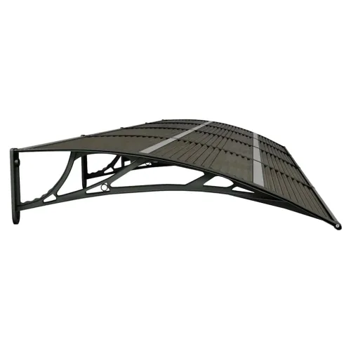 Nadstrešnica za vrata Crna 400x100 cm Polikarbonat - Crna i smeđa 400 x 100 cm Cijena