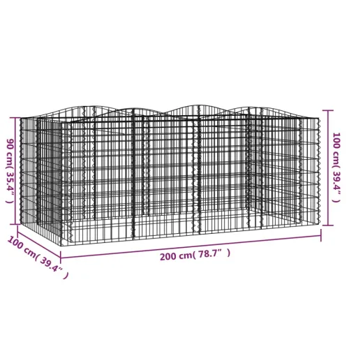 Lučna gabionska povišena gredica 200x100x100 pocinčano željezo - 200 x 100 x 100 cm Cijena
