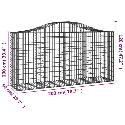 Lučne gabionske košare 5 kom 200x50x100/120cm pocinčano željezo - 200 x 50 x 100/120 cm 5 Cijena