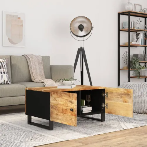 Stolić za kavu 80x50x40 cm od drva manga i konstruiranog drva - Svijetlo drvo 1 Cijena