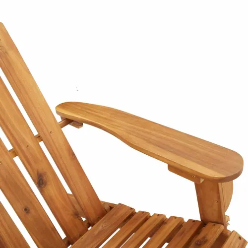Vrtna stolica Adirondack s osloncem za noge od drva bagrema - Smeđa i krem 1 Sa naslonom za noge Cijena