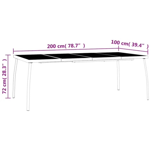 Vrtni stol antracit 200 x 100 x 72 cm od čelične mreže - 200 x 100 x 72 cm Cijena