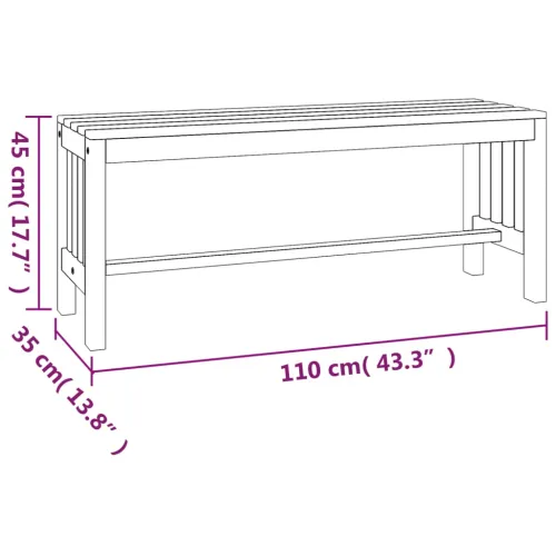 Vrtna klupa 110 cm od masivnog drva eukaliptusa - 110 x 35 x 45 cm 1 1 Cijena
