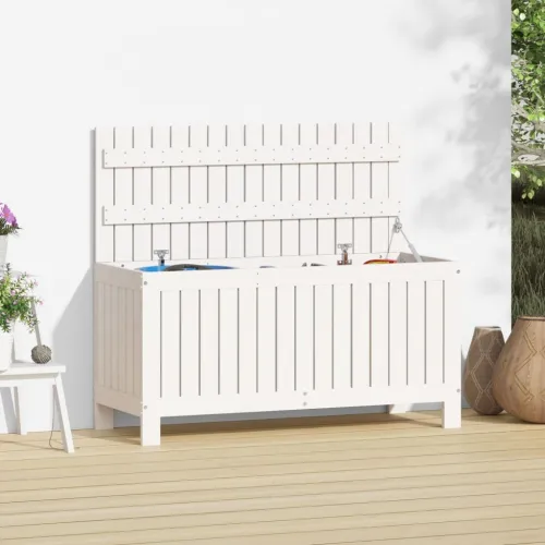 Vrtna kutija za pohranu 108x42,5x54 cm od masivne borovine - Bijela boja bora 108 x 42.5 x 54 cm Bijela boja bora 108 x 42.5 x 5 Cijena