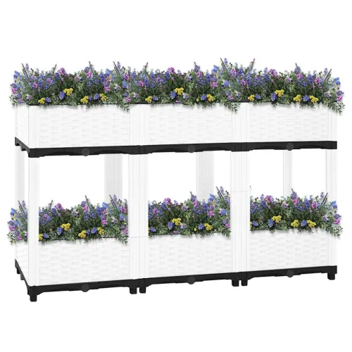 Povišena gredica 120x40x71 cm od polipropilena - Bijela 120 x 40 x 71 cm 1 Bijela Cijena