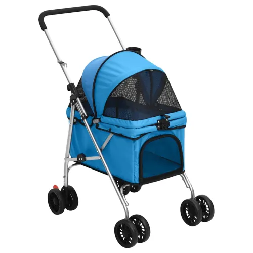 Sklopiva kolica za pse plava 76 x 50 x 100 cm od tkanine oxford - Plava Cijena