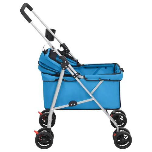 Sklopiva kolica za pse plava 76 x 50 x 100 cm od tkanine oxford - Plava Cijena