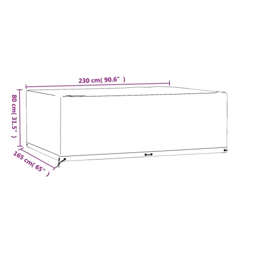 Navlaka za vrtni namještaj s 12 ušica 230x165x80 cm pravokutna - 230 x 165 x 80 cm 1 Cijena