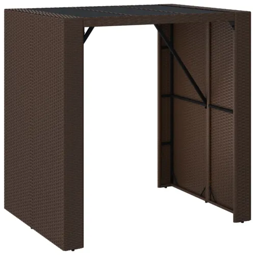 Barski stol sa staklenom pločom smeđi 105x80x110 cm poliratan - Smeđa 105 x 80 x 110 cm 1 Cijena