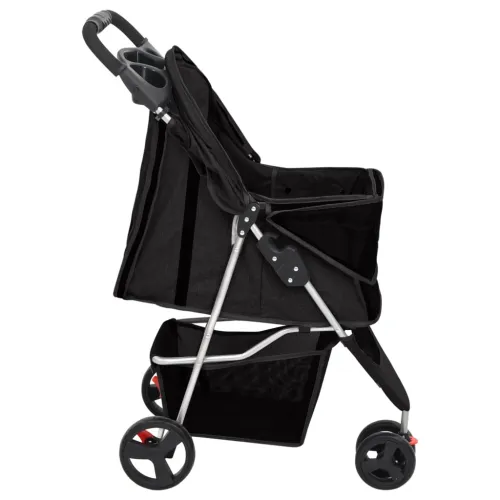 Sklopiva kolica za pse crna 80 x 46 x 98 cm od tkanine oxford - Crna Cijena