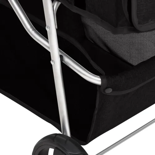 Sklopiva kolica za pse crna 80 x 46 x 98 cm od tkanine oxford - Crna Cijena