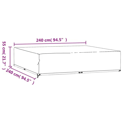 Navlaka za vrtni namještaj sa 16 ušica 240x240x55 cm kvadratna - 240 x 240 x 55 cm 1 Cijena