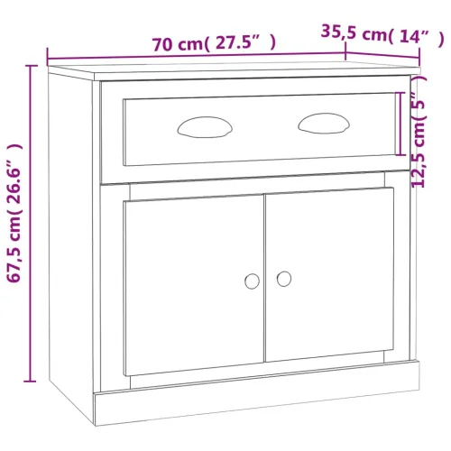 Komoda boja dimljenog hrasta 70x35,5x67,5 cm konstruirano drvo - Dimljeni hrast 1 Dimljeni hrast Cijena