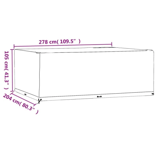 Navlaka za vrtni namještaj sa 16 ušica 278x204x105cm pravokutna - 278 x 204 x 105 cm 1 Cijena