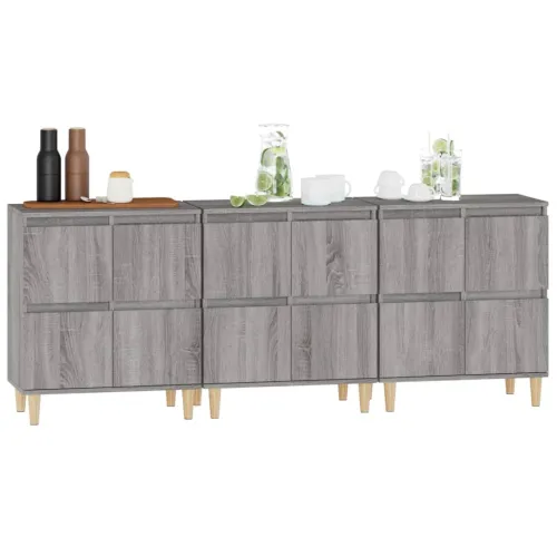 Komode 3 kom boja hrasta 60 x 35 x 70 cm od konstruiranog drva - Sivi hrast sonoma 3 Cijena