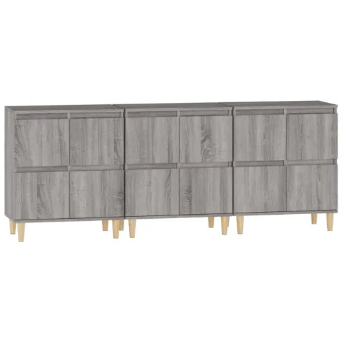 Komode 3 kom boja hrasta 60 x 35 x 70 cm od konstruiranog drva - Sivi hrast sonoma 3 Cijena