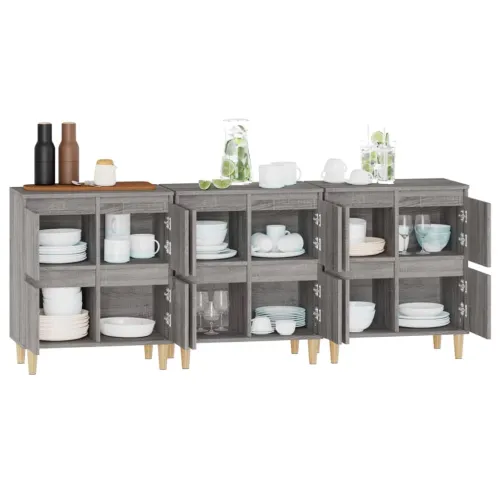 Komode 3 kom boja hrasta 60 x 35 x 70 cm od konstruiranog drva - Sivi hrast sonoma 3 Cijena