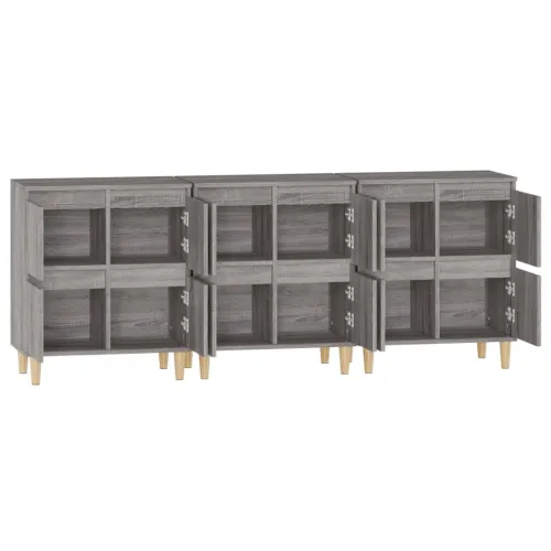 Komode 3 kom boja hrasta 60 x 35 x 70 cm od konstruiranog drva - Sivi hrast sonoma 3 Cijena