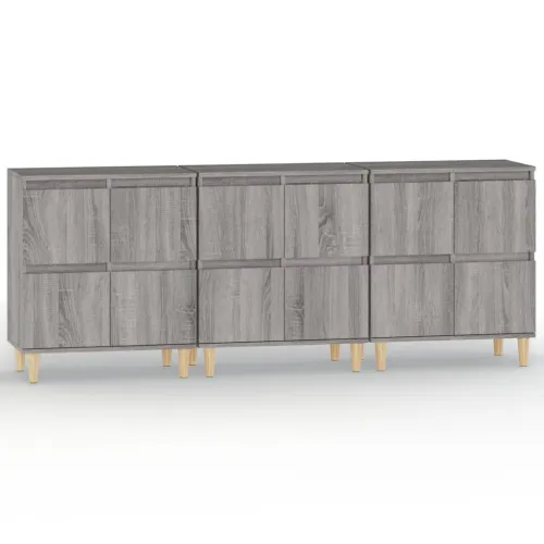 Komode 3 kom boja hrasta 60 x 35 x 70 cm od konstruiranog drva - Sivi hrast sonoma 3 Cijena
