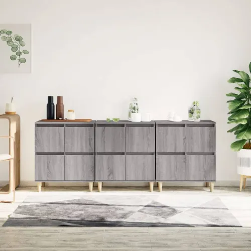 Komode 3 kom boja hrasta 60 x 35 x 70 cm od konstruiranog drva - Sivi hrast sonoma 3 Cijena