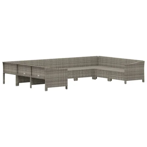 9-dijelna vrtna garnitura od poliratana s jastucima siva - 2x corner + 5x middle + 2x armchair Cijena