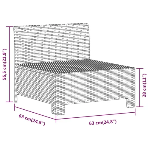 9-dijelna vrtna garnitura od poliratana s jastucima siva - 2x corner + 5x middle + 2x armchair Cijena