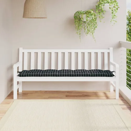Jastuk za vrtnu klupu crni karirani 180x50x7 cm tkanina Oxford - Crni karirani uzorak 180 x 50 x 7 cm Cijena