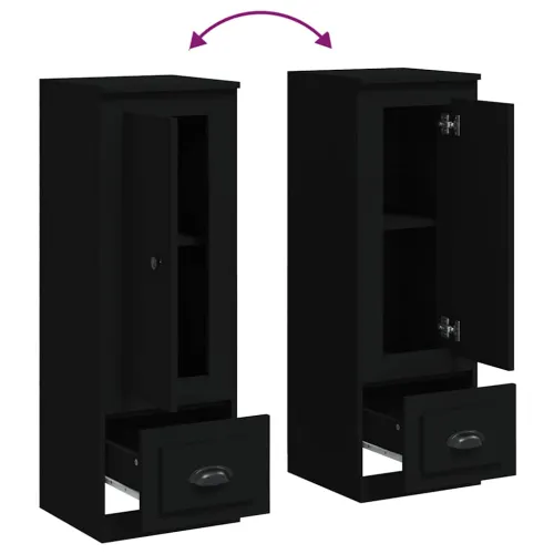 Visoka crna 36x35,5x103,5 cm konstruirano drvo - Crna Cijena