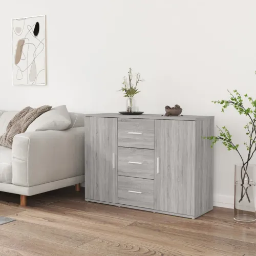 Komoda siva sonome 91x29,5x65 cm konstruirano drvo - Sivi hrast sonoma 1 Cijena