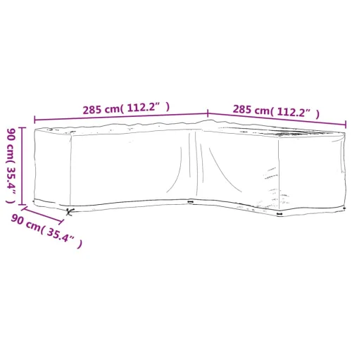 Navlake za kutnu vrtnu garnituru 2 kom s 16 ušica 285x285x90 cm - 285 x 285 x 90 cm 2 Cijena