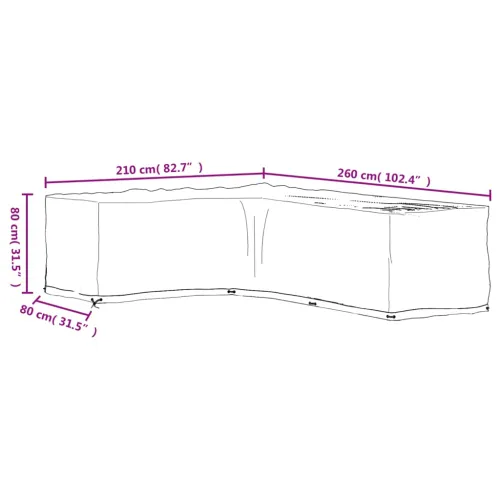 Navlake za kutnu vrtnu garnituru 2 kom s 16 ušica 210x260x80 cm - 210 x 260 x 80 cm 2 Cijena