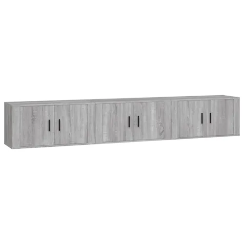 Zidni TV ormarići 3 kom boja sivog hrasta sonome 80x34,5x40 cm - Sivi hrast sonoma 3 80 cm Cijena