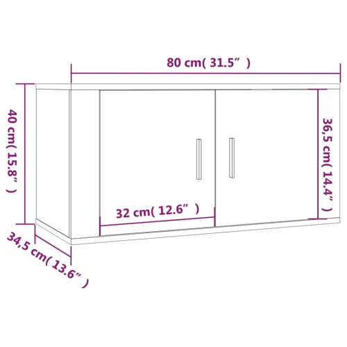 Zidni TV ormarići 3 kom boja sivog hrasta sonome 80x34,5x40 cm - Sivi hrast sonoma 3 80 cm Cijena
