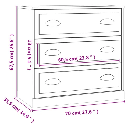 Komoda boja dimljenog hrasta 70x35,5x67,5 cm konstruirano drvo - Dimljeni hrast 1 Dimljeni hrast Cijena