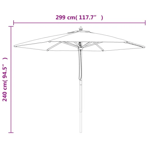 Vrtni suncobran s drvenim stupom antracit 299 x 240 cm - Antracit Cijena