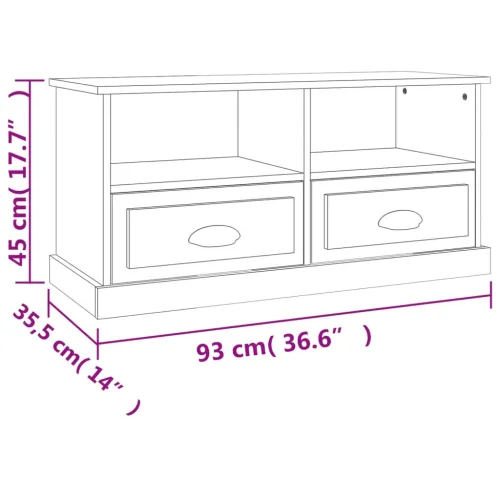 TV ormarić boja hrasta sonome 93x35,5x45 cm konstruirano drvo - sonoma hrast 1 Cijena