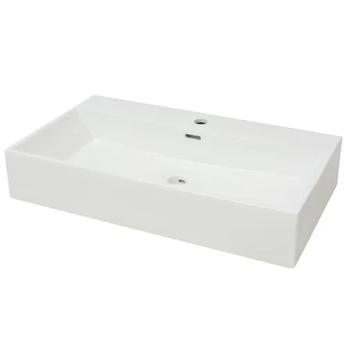 Lavabo - Umivaonik s Poklopcem za Slivnik Keramički Bijeli 76 x 42,5 x 14,5 cm - Bijela 76 x 42.5 x 14.5 cm Bijela 76 x 42.5 x 1 Cijena