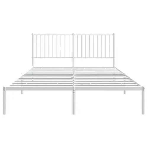 Metalni okvir za krevet s uzglavljem bijeli 160x200 cm - Bijela 160 x 200 cm s uzglavljem Cijena