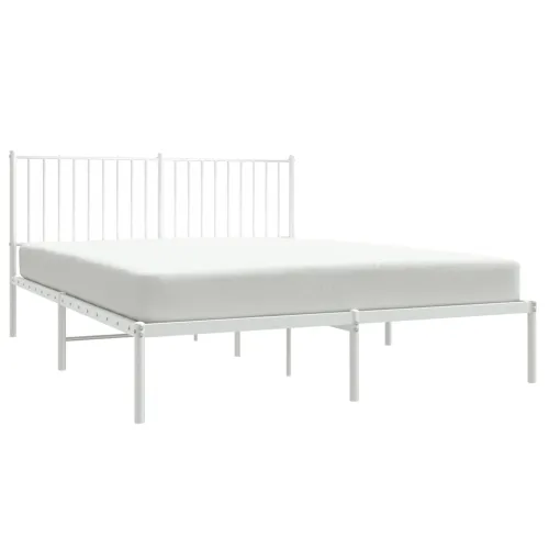 Metalni okvir za krevet s uzglavljem bijeli 160x200 cm - Bijela 160 x 200 cm s uzglavljem Cijena