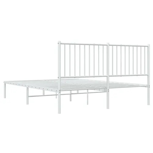 Metalni okvir za krevet s uzglavljem bijeli 160x200 cm - Bijela 160 x 200 cm s uzglavljem Cijena