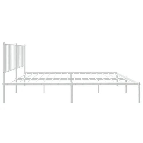 Metalni okvir za krevet s uzglavljem bijeli 160x200 cm - Bijela 160 x 200 cm s uzglavljem Cijena