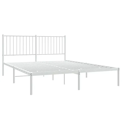Metalni okvir za krevet s uzglavljem bijeli 160x200 cm - Bijela 160 x 200 cm s uzglavljem Cijena