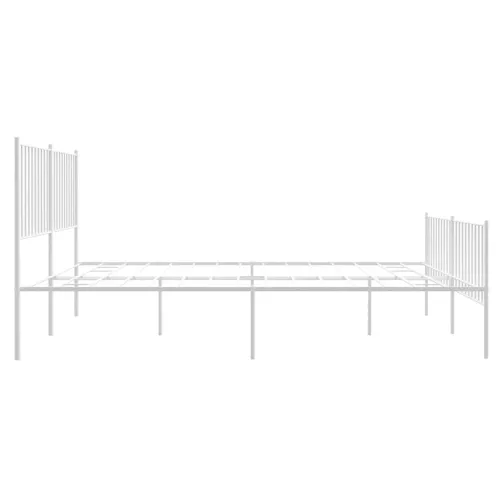 Metalni okvir kreveta uzglavlje i podnožje bijeli 160x200 cm - Bijela 160 x 200 cm s uzglavljem i podnožjem Cijena