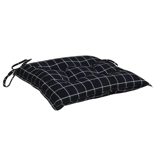 Jastuci za stolice 2 kom crni karirani 50x50x7 cm od tkanine - Crno-bijelo 50 x 50 x 7 cm 2 Cijena