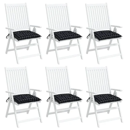 Jastuci za stolice 6 kom crni karirani 50x50x7 cm od tkanine - Crno-bijelo 50 x 50 x 7 cm 6 Cijena
